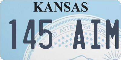 KS license plate 145AIM