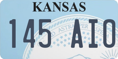 KS license plate 145AIO