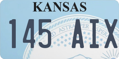 KS license plate 145AIX