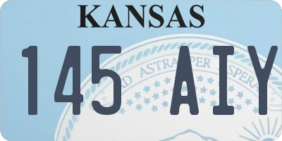 KS license plate 145AIY