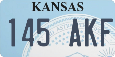 KS license plate 145AKF