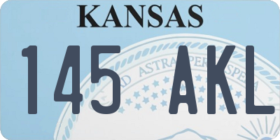 KS license plate 145AKL
