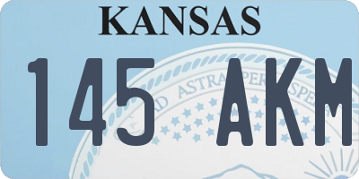 KS license plate 145AKM