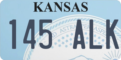 KS license plate 145ALK