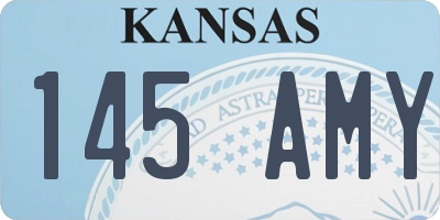 KS license plate 145AMY