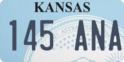 KS license plate 145ANA