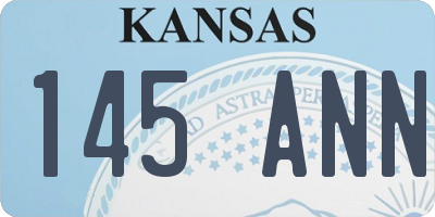 KS license plate 145ANN