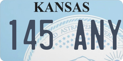 KS license plate 145ANY