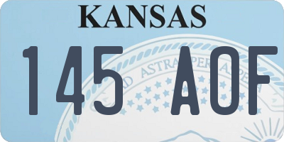 KS license plate 145AOF