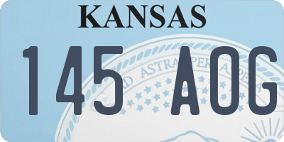 KS license plate 145AOG