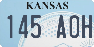 KS license plate 145AOH