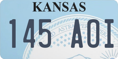 KS license plate 145AOI