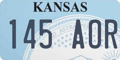 KS license plate 145AOR