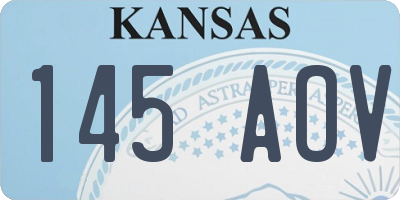 KS license plate 145AOV