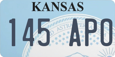 KS license plate 145APO