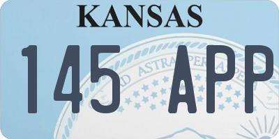 KS license plate 145APP