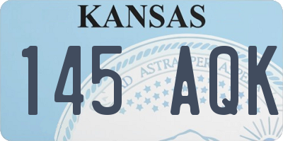 KS license plate 145AQK