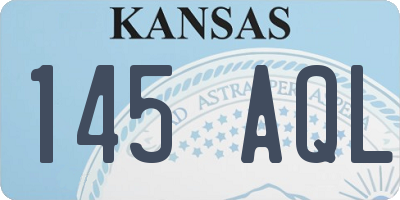KS license plate 145AQL