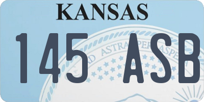 KS license plate 145ASB