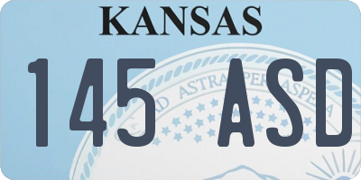 KS license plate 145ASD
