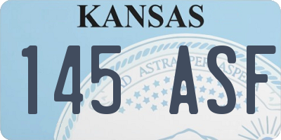 KS license plate 145ASF