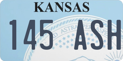 KS license plate 145ASH