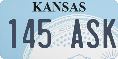 KS license plate 145ASK