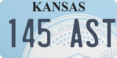 KS license plate 145AST