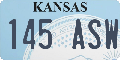 KS license plate 145ASW