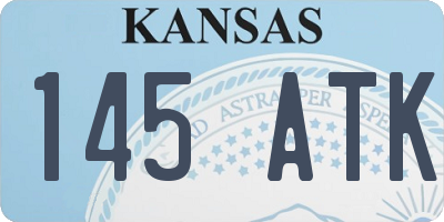 KS license plate 145ATK