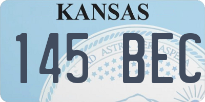 KS license plate 145BEC