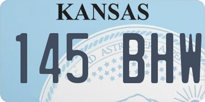 KS license plate 145BHW