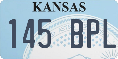 KS license plate 145BPL