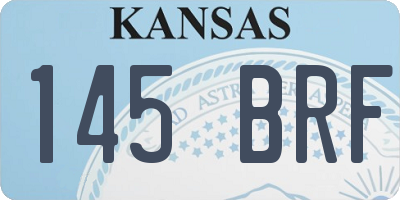 KS license plate 145BRF