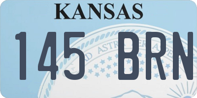 KS license plate 145BRN