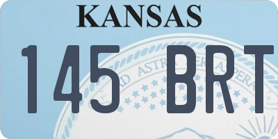 KS license plate 145BRT