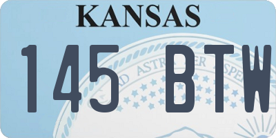 KS license plate 145BTW