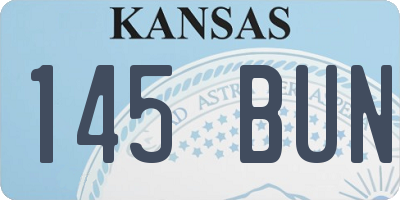 KS license plate 145BUN
