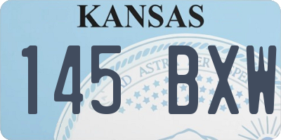 KS license plate 145BXW