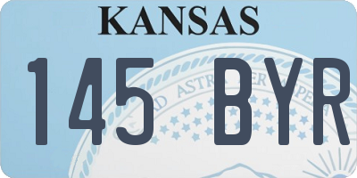 KS license plate 145BYR