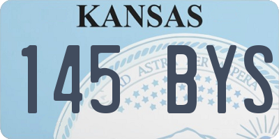 KS license plate 145BYS