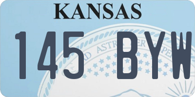 KS license plate 145BYW
