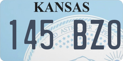 KS license plate 145BZO
