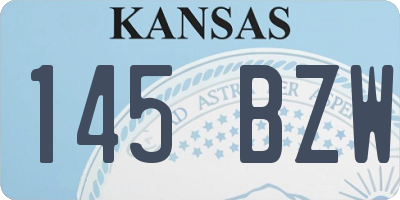 KS license plate 145BZW