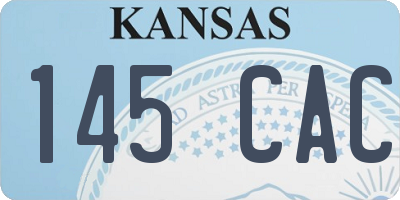 KS license plate 145CAC