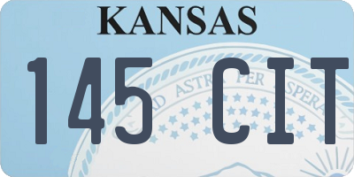 KS license plate 145CIT