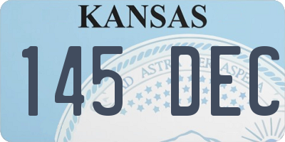 KS license plate 145DEC