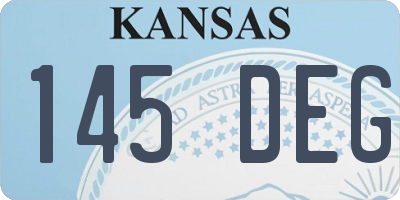 KS license plate 145DEG
