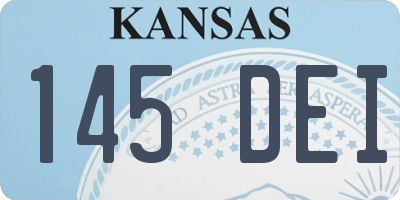 KS license plate 145DEI