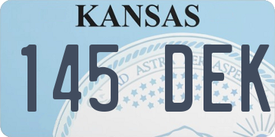 KS license plate 145DEK
